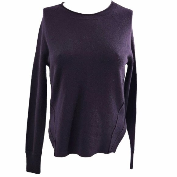 J Brand Cashmere Hi Lo Hem Knit Sweater XS Round Neck Hip Slits Longline - Picture 1 of 8